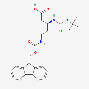 (3S)-5-(9H-Fluoren-9-ylmethoxycarbonylamino)-3-[(2-methylpropan-2-yl)oxycarbonylamino]pentanoic acid