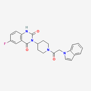 molecular formula C23H21FN4O3 B2899027 3-(1-(2-(1H-indol-1-yl)acetyl)piperidin-4-yl)-6-fluoroquinazoline-2,4(1H,3H)-dione CAS No. 1904178-33-1