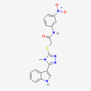 2-((5-(1H-indol-3-yl)-4-methyl-4H-1,2,4-triazol-3-yl)thio)-N-(3-nitrophenyl)acetamide