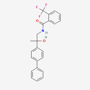molecular formula C23H20F3NO2 B2899042 N-(2-([1,1'-biphenyl]-4-yl)-2-hydroxypropyl)-2-(trifluoromethyl)benzamide CAS No. 1396716-48-5