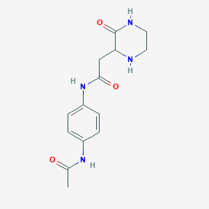 molecular formula C14H18N4O3 B2899044 N-(4-acetamidophenyl)-2-(3-oxopiperazin-2-yl)acetamide CAS No. 1008066-45-2