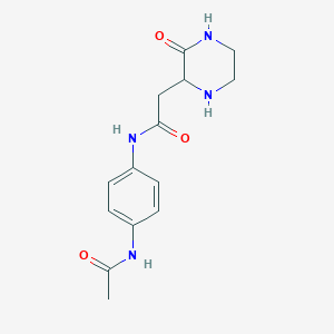 N-[4-(acetylamino)phenyl]-2-(3-oxopiperazin-2-yl)acetamide