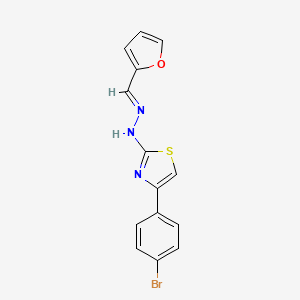 (E)-4-(4-bromophenyl)-2-((E)-(furan-2-ylmethylene)hydrazono)-2,3-dihydrothiazole