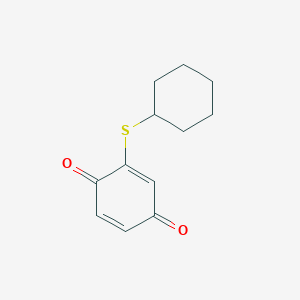 molecular formula C12H14O2S B2899050 2-(Cyclohexylsulfanyl)cyclohexa-2,5-diene-1,4-dione CAS No. 135615-63-3