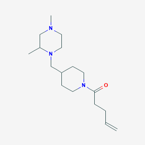 molecular formula C17H31N3O B2899054 1-(4-((2,4-Dimethylpiperazin-1-yl)methyl)piperidin-1-yl)pent-4-en-1-one CAS No. 1421497-22-4