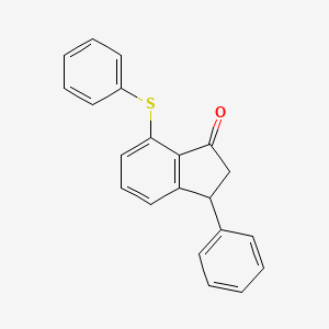 molecular formula C21H16OS B2899071 3-Phenyl-7-(phenylsulfanyl)-1-indanone CAS No. 306976-66-9