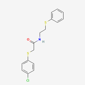 molecular formula C16H16ClNOS2 B2899082 2-[(4-chlorophenyl)sulfanyl]-N-[2-(phenylsulfanyl)ethyl]acetamide CAS No. 337923-35-0