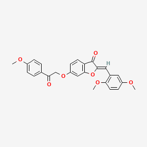 molecular formula C26H22O7 B2899102 (Z)-2-(2,5-dimethoxybenzylidene)-6-(2-(4-methoxyphenyl)-2-oxoethoxy)benzofuran-3(2H)-one CAS No. 858762-81-9