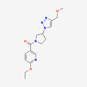 molecular formula C16H21N5O3 B2899103 2-ethoxy-5-{3-[4-(methoxymethyl)-1H-1,2,3-triazol-1-yl]pyrrolidine-1-carbonyl}pyridine CAS No. 2097857-52-6