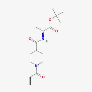 molecular formula C16H26N2O4 B2899105 Tert-butyl (2S)-2-[(1-prop-2-enoylpiperidine-4-carbonyl)amino]propanoate CAS No. 2361595-12-0
