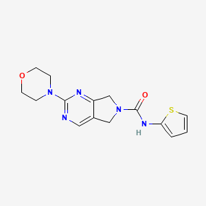 molecular formula C15H17N5O2S B2899107 2-(morpholin-4-yl)-N-(thiophen-2-yl)-5H,6H,7H-pyrrolo[3,4-d]pyrimidine-6-carboxamide CAS No. 1903526-42-0