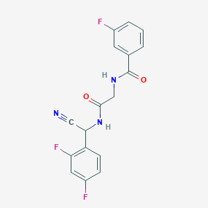 molecular formula C17H12F3N3O2 B2899110 N-[cyano(2,4-difluorophenyl)methyl]-2-[(3-fluorophenyl)formamido]acetamide CAS No. 1797149-67-7