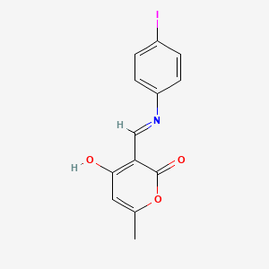 molecular formula C13H10INO3 B2899121 3-{[(4-Iodophenyl)amino]methylene}-6-methylpyran-2,4-dione CAS No. 468073-98-5