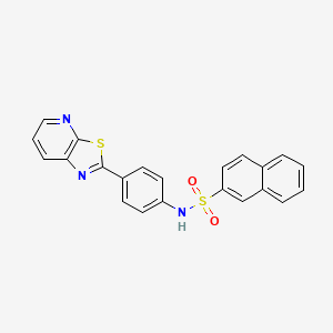 molecular formula C22H15N3O2S2 B2899134 N-(4-(thiazolo[5,4-b]pyridin-2-yl)phenyl)naphthalene-2-sulfonamide CAS No. 896678-88-9