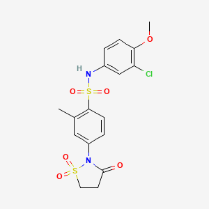 molecular formula C17H17ClN2O6S2 B2899135 N-(3-chloro-4-methoxyphenyl)-2-methyl-4-(1,1,3-trioxo-1lambda6,2-thiazolidin-2-yl)benzene-1-sulfonamide CAS No. 1015569-75-1