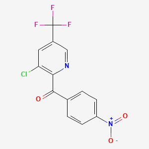 molecular formula C13H6ClF3N2O3 B2899147 [3-Chloro-5-(trifluoromethyl)-2-pyridinyl](4-nitrophenyl)methanone CAS No. 339010-39-8