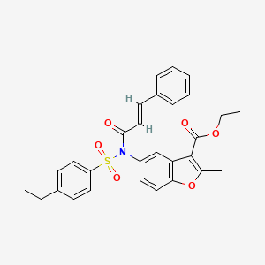 ethyl 5-(N-((4-ethylphenyl)sulfonyl)cinnamamido)-2-methylbenzofuran-3-carboxylate