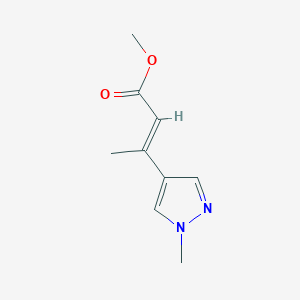molecular formula C9H12N2O2 B2899162 methyl 3-(1-methyl-1H-pyrazol-4-yl)but-2-enoate CAS No. 1563987-77-8