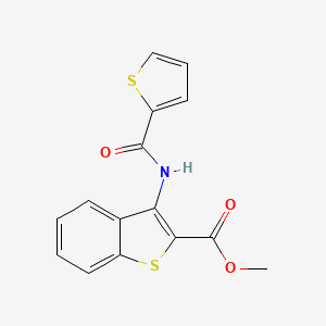 molecular formula C15H11NO3S2 B2899168 methyl 3-(thiophene-2-amido)-1-benzothiophene-2-carboxylate CAS No. 477490-26-9