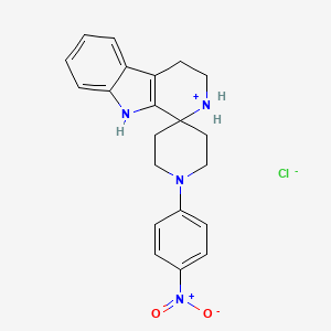 molecular formula C21H23ClN4O2 B2899172 Spiro-[N-(4-nitrophenyl)piperidine-4',1-(1,2,3,4-tetrahydro-beta-carboline)]hydrochloride CAS No. 317822-52-9