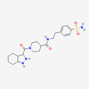 1-(1H-indazole-3-carbonyl)-N-[2-(4-sulfamoylphenyl)ethyl]piperidine-4-carboxamide