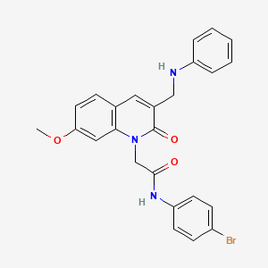 2-[3-(anilinomethyl)-7-methoxy-2-oxoquinolin-1(2H)-yl]-N-(4-bromophenyl)acetamide