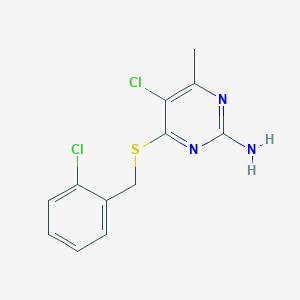 5-Chloro-4-[(2-chlorobenzyl)sulfanyl]-6-methyl-2-pyrimidinamine