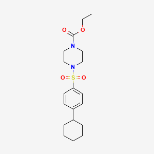 Piperazine-1-carboxylic acid, 4-(4-cyclohexylbenzenesulfonyl)-, ethyl ester