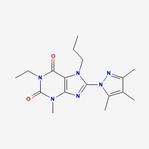 1-ethyl-3-methyl-7-propyl-8-(3,4,5-trimethyl-1H-pyrazol-1-yl)-2,3,6,7-tetrahydro-1H-purine-2,6-dione