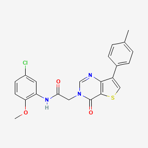 molecular formula C22H18ClN3O3S B2899212 N-(5-chloro-2-methoxyphenyl)-2-[7-(4-methylphenyl)-4-oxothieno[3,2-d]pyrimidin-3(4H)-yl]acetamide CAS No. 1207013-42-0