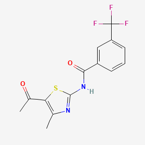molecular formula C14H11F3N2O2S B2899217 N-(5-acetyl-4-methyl-1,3-thiazol-2-yl)-3-(trifluoromethyl)benzamide CAS No. 330189-96-3
