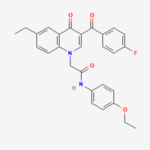 molecular formula C28H25FN2O4 B2899220 N-(4-ethoxyphenyl)-2-[6-ethyl-3-(4-fluorobenzoyl)-4-oxo-1,4-dihydroquinolin-1-yl]acetamide CAS No. 895652-47-8