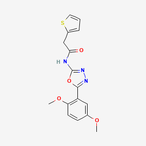 molecular formula C16H15N3O4S B2899227 N-(5-(2,5-dimethoxyphenyl)-1,3,4-oxadiazol-2-yl)-2-(thiophen-2-yl)acetamide CAS No. 952818-36-9