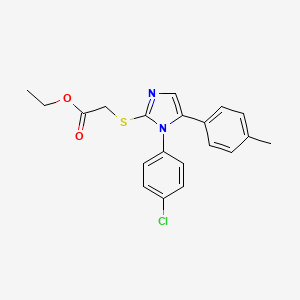 ethyl 2-((1-(4-chlorophenyl)-5-(p-tolyl)-1H-imidazol-2-yl)thio)acetate