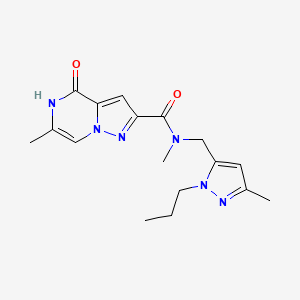 N,6-dimethyl-N-((3-methyl-1-propyl-1H-pyrazol-5-yl)methyl)-4-oxo-4,5-dihydropyrazolo[1,5-a]pyrazine-2-carboxamide