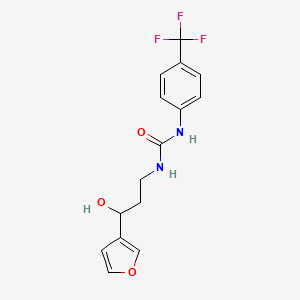 molecular formula C15H15F3N2O3 B2899243 1-(3-(Furan-3-yl)-3-hydroxypropyl)-3-(4-(trifluoromethyl)phenyl)urea CAS No. 1428347-77-6