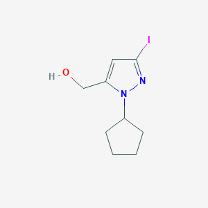 molecular formula C9H13IN2O B2899250 (2-Cyclopentyl-5-iodopyrazol-3-yl)methanol CAS No. 2226182-97-2
