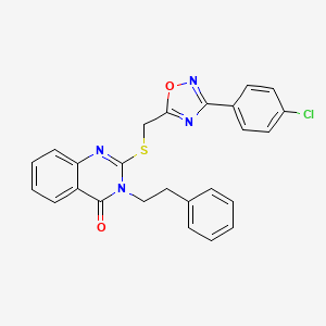2-(((3-(4-chlorophenyl)-1,2,4-oxadiazol-5-yl)methyl)thio)-3-phenethylquinazolin-4(3H)-one