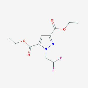 molecular formula C11H14F2N2O4 B2899257 Diethyl 1-(2,2-difluoroethyl)-1H-pyrazole-3,5-dicarboxylate CAS No. 1946816-94-9