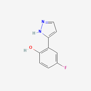 molecular formula C9H7FN2O B2899258 4-Fluoro-2-(1H-pyrazol-3-yl)phenol CAS No. 288401-64-9