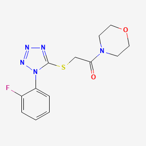 2-[1-(2-Fluorophenyl)tetrazol-5-yl]sulfanyl-1-morpholin-4-ylethanone