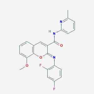 (2Z)-2-[(2,4-difluorophenyl)imino]-8-methoxy-N-(6-methylpyridin-2-yl)-2H-chromene-3-carboxamide