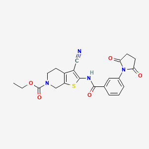 ethyl 3-cyano-2-(3-(2,5-dioxopyrrolidin-1-yl)benzamido)-4,5-dihydrothieno[2,3-c]pyridine-6(7H)-carboxylate
