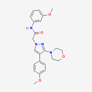 molecular formula C23H26N4O4 B2899266 N-(3-methoxyphenyl)-2-(4-(4-methoxyphenyl)-3-morpholino-1H-pyrazol-1-yl)acetamide CAS No. 1286699-50-0