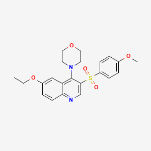 molecular formula C22H24N2O5S B2899269 4-[6-Ethoxy-3-(4-methoxyphenyl)sulfonylquinolin-4-yl]morpholine CAS No. 866895-28-5