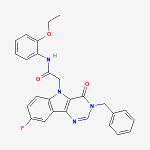 molecular formula C27H23FN4O3 B2899276 2-(3-benzyl-8-fluoro-4-oxo-3H-pyrimido[5,4-b]indol-5(4H)-yl)-N-(2-ethoxyphenyl)acetamide CAS No. 1189982-82-8