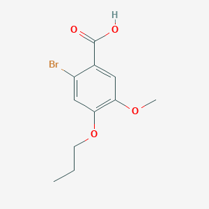 molecular formula C11H13BrO4 B2899278 2-Bromo-5-methoxy-4-propoxybenzoic acid CAS No. 1024326-35-9