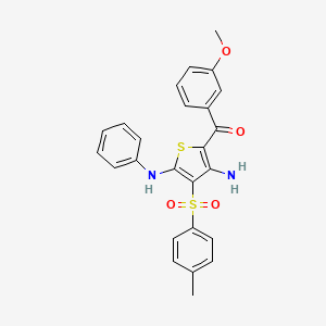 (3-Amino-5-(phenylamino)-4-tosylthiophen-2-yl)(3-methoxyphenyl)methanone