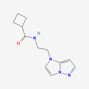 molecular formula C12H16N4O B2899287 N-(2-(1H-imidazo[1,2-b]pyrazol-1-yl)ethyl)cyclobutanecarboxamide CAS No. 1795297-12-9