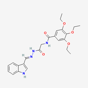 molecular formula C24H28N4O5 B2899289 (E)-N-(2-(2-((1H-indol-3-yl)methylene)hydrazinyl)-2-oxoethyl)-3,4,5-triethoxybenzamide CAS No. 391893-44-0